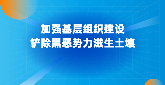 加強(qiáng)基層組織建設(shè) 鏟除黑惡勢(shì)力滋生土壤