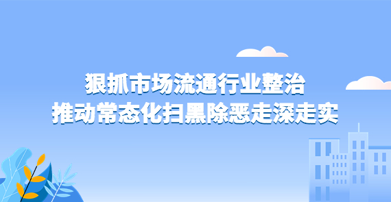 狠抓市場(chǎng)流通行業(yè)整治 推動(dòng)常態(tài)化掃黑除惡走深走實(shí)