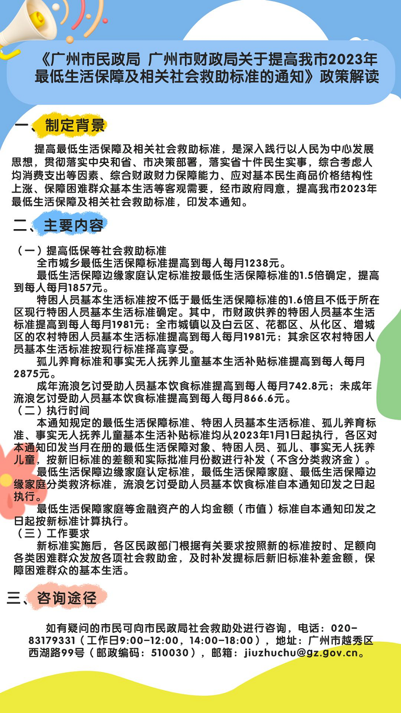 【一圖讀懂】《廣州市民政局廣州市財(cái)政局關(guān)于提高我市2023年最低生活保障及相關(guān)社會(huì)救助標(biāo)準(zhǔn)的通知》政策解讀.png.png