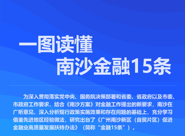 【一圖讀懂】關(guān)于《廣州南沙新區(qū)（自貿(mào)片區(qū)）促進(jìn)金融業(yè)高質(zhì)量發(fā)展扶持辦法》的政策解讀